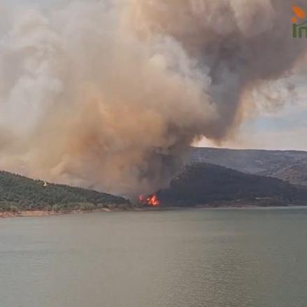 Incendio en la Sierra Norte de Guadalajara.