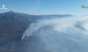 Incendio en la Sierra Norte de Guadalajara.