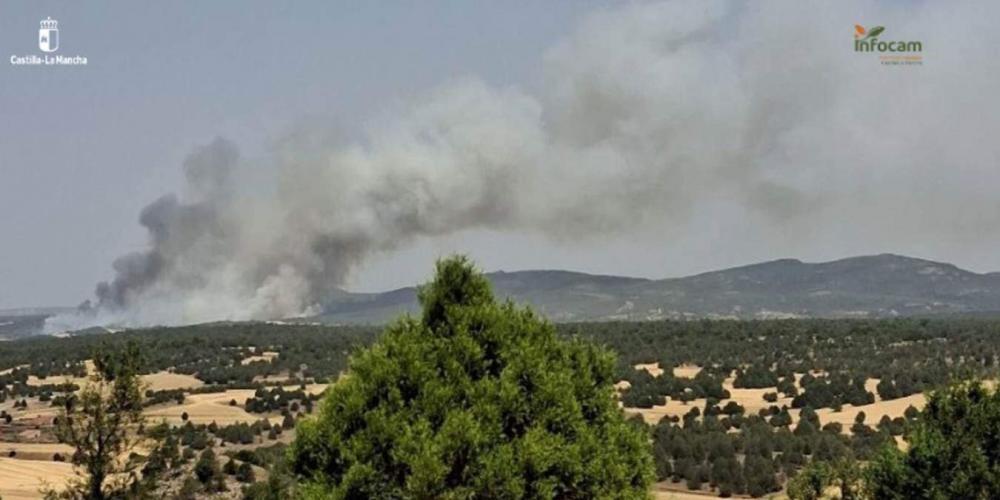 Incendio en Selas (Guadalajara). Foto: Infocam.
