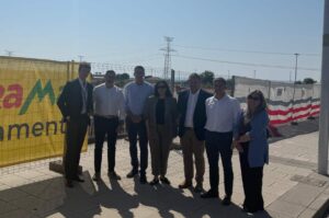 Visitas del alcalde de Seseña, Jaime de Hita, a las obras del nuevo Ahorramás.