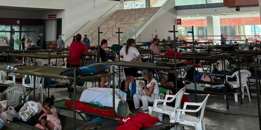 Uno de los espacios habilitados en Talavera para las personas evacuadas.