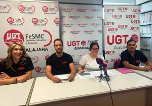 UGT CLM dio una rueda de prensa en Guadalajara.