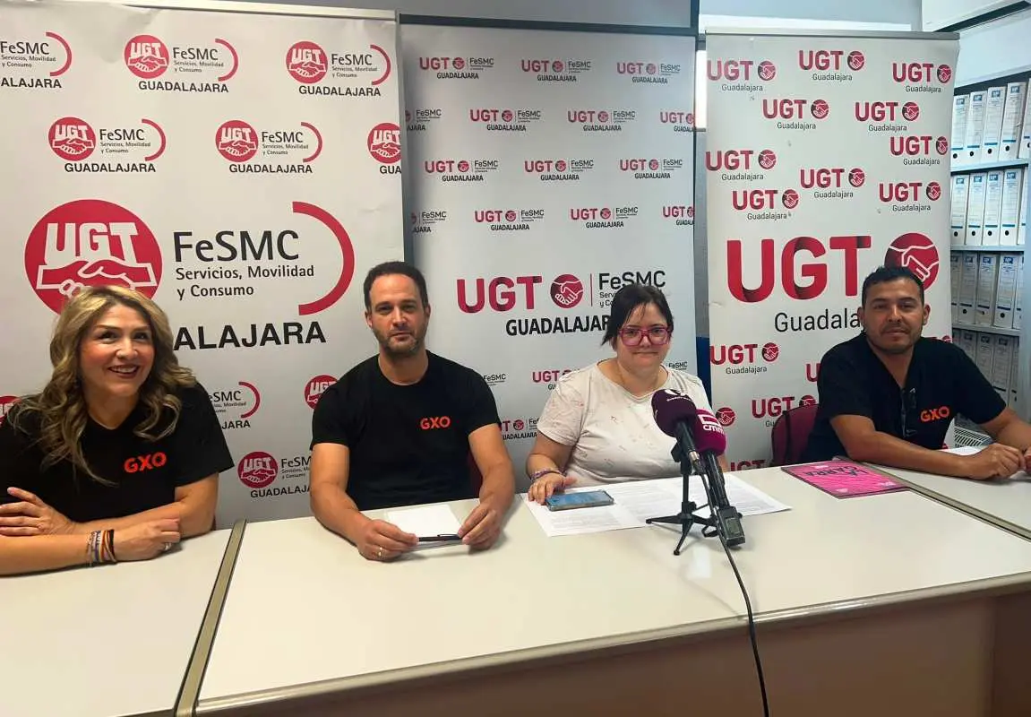 UGT CLM dio una rueda de prensa en Guadalajara.