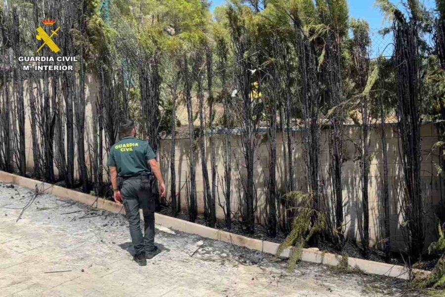 La Guardia Civil rescata en un pueblo de Albacete a una mujer y sus dos perros de un incendio que rodeaba su casa