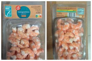 Los langostinos de Lidl que han sido retirados.