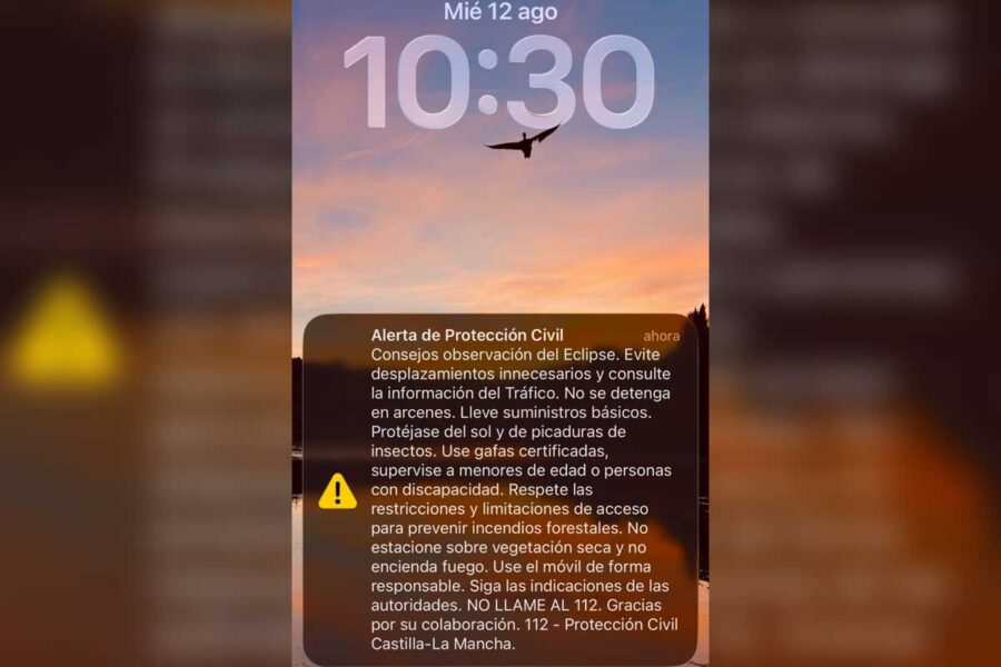 Castilla-La Mancha envía un Es-Alert con recomendaciones clave ante el eclipse