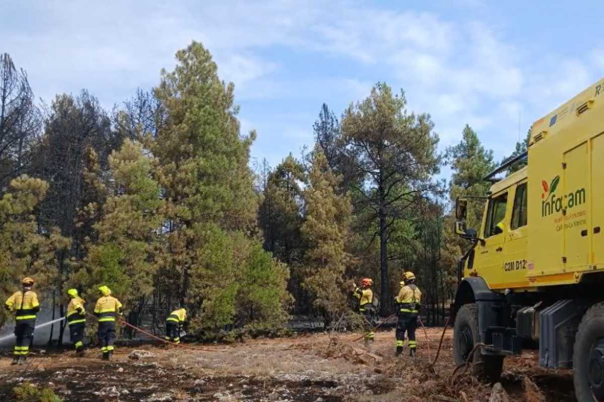 El incendio declarado este viernes en El Recuenco (Guadalajara)