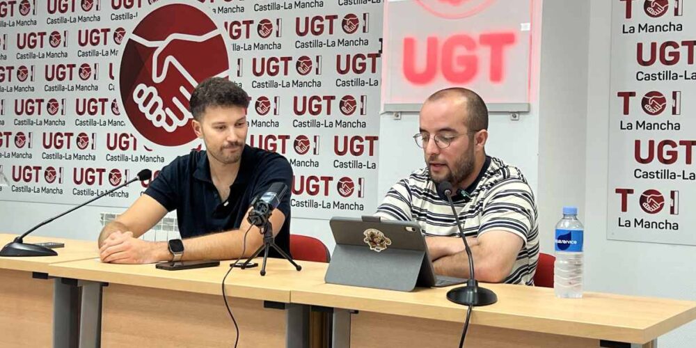 Rueda de prensa dada por RUGE, la organización de jóvenes de UGT.