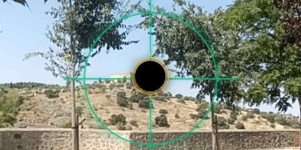 Visor para simular la posición del sol y la luna en el eclipse.