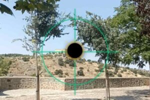 Visor para simular la posición del sol y la luna en el eclipse.