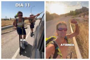 Gorka Lasa e Ibai Martín, los vascos que viajan en patinete, han llegado a Castilla-La Mancha.