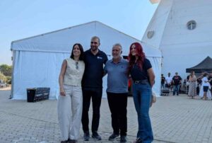 Los astronautas Pablo Álvares y Sara García con los ministros Diana Morant y Ángel Víctor Torres en el Observatorio de Yebes (Guadalajara) - EUROPA PRESS