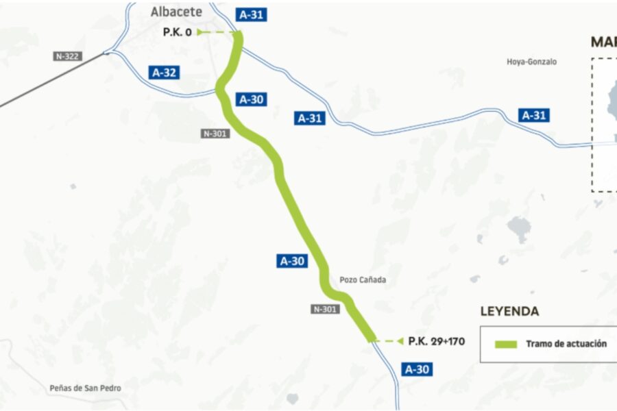 Transportes licita en 8,3 millones la rehabilitación del firme de la A-30 en Albacete y Chinchilla