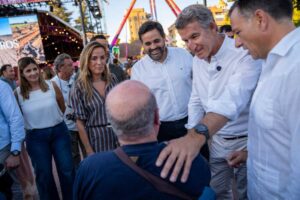 El presidente nacional del Partido Popular, Alberto Núñez Feijóo, en la Feria de Albacete.
