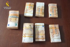 Dinero en efectivo intervenido por la Guardia Civil de Albacete