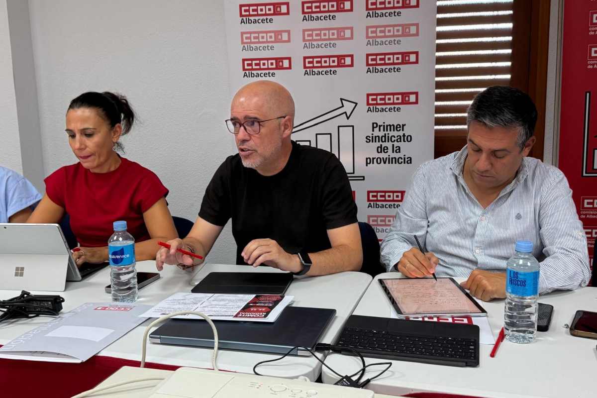 Unai Sordo, en el Comité regional del PSOE en Villarrobledo (Albacete).