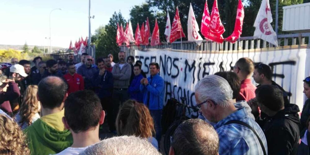 Concentración de los trabajadores de ICSA.