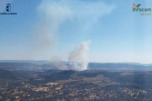 Incendio forestal en Fontanosas, pendanía de Almodóvar del Campo.