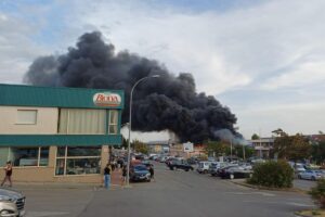 Foto de archivo del incendio en el polígono de Los Palancares, en Cuenca. Foto: Europa Press