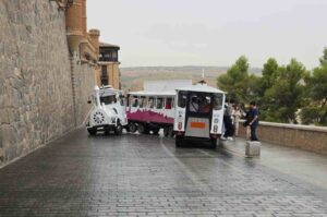 Imagen del accidente del trenecito turístico de Toledo.