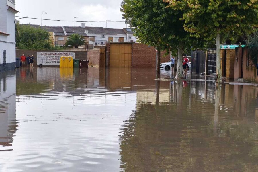 Una tromba descarga más de 35 litros en minutos en Manzanares y deja calles anegadas