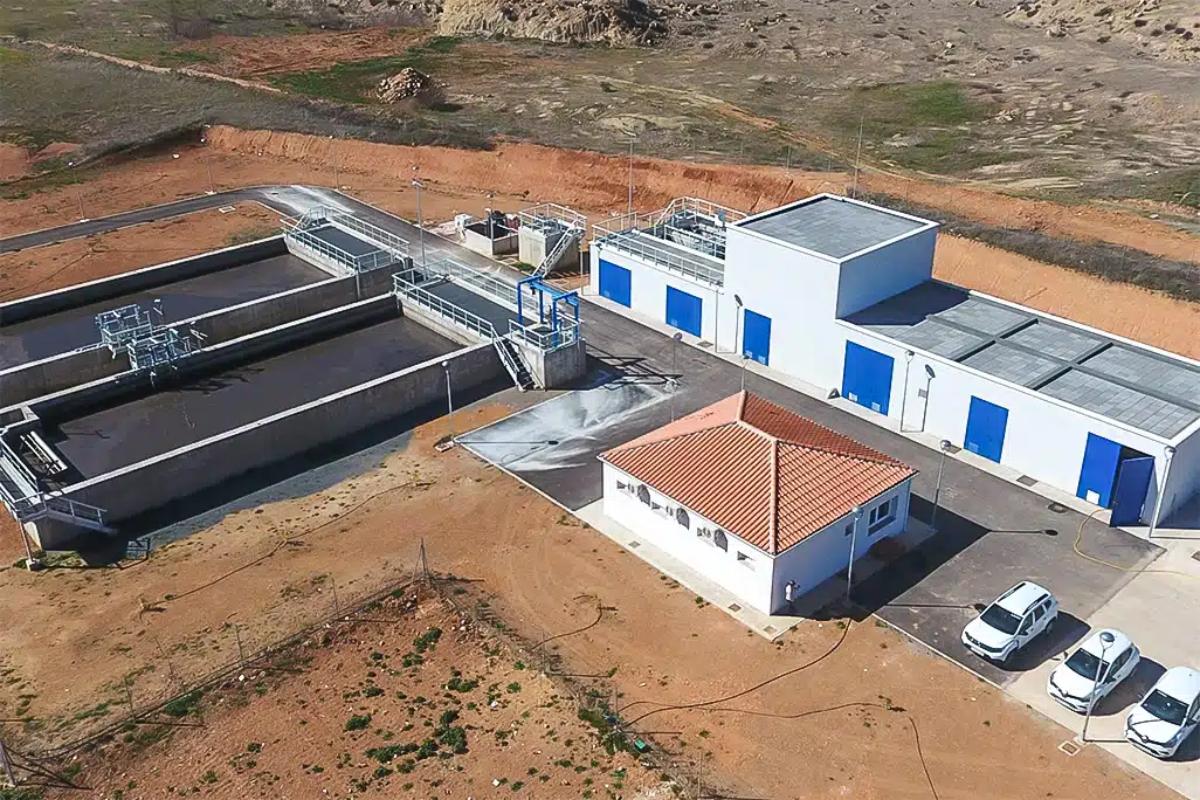 Imagen aérea de la depuradora de Argamasilla de Alba
