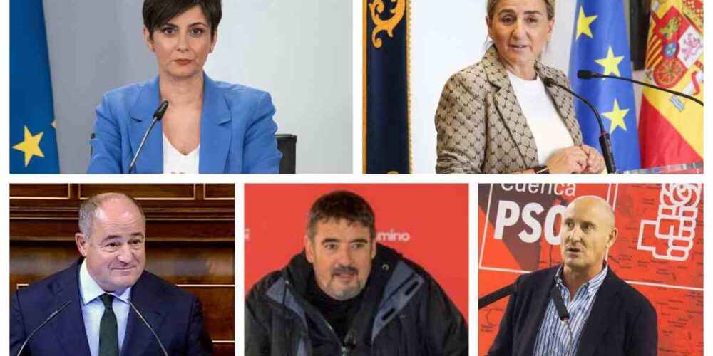 Isabel Rodríguez, Milagros Tolón, Emilio Sáez, Rafa Esteban y Luis Carlos Sahuquillo.