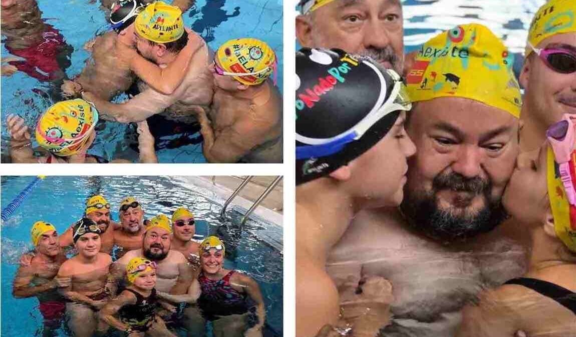 Otro reto imposible que supera Juan Ramón Amores: en la piscina por los Relevos Solidarios por la ELA — imagen 1