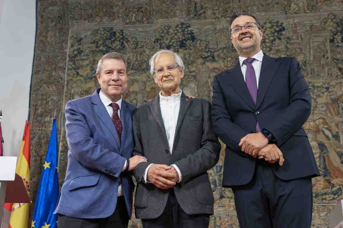Emiliano García-Page, Andrés Rábago y Amador Pastor.